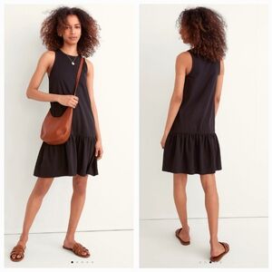 NWOT Madewell Brightside Ruffle Black Tank Mini Dress XS